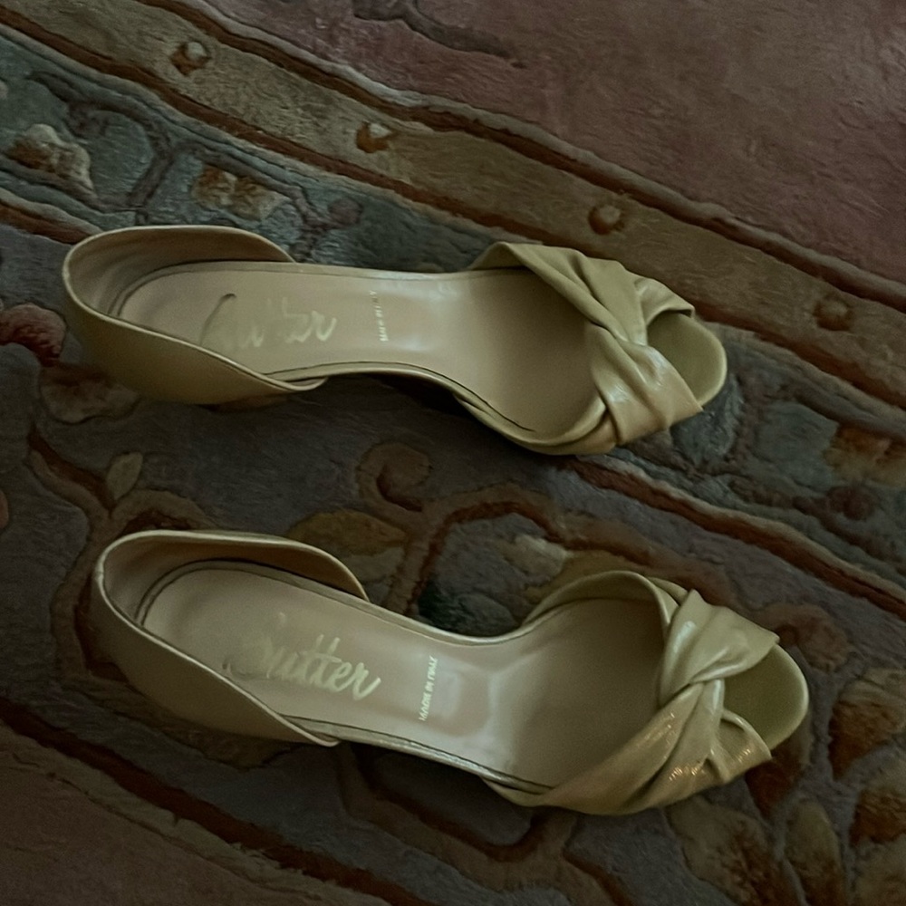 Designer Butter heels. Cream color patent leather. 2” heels. Like new